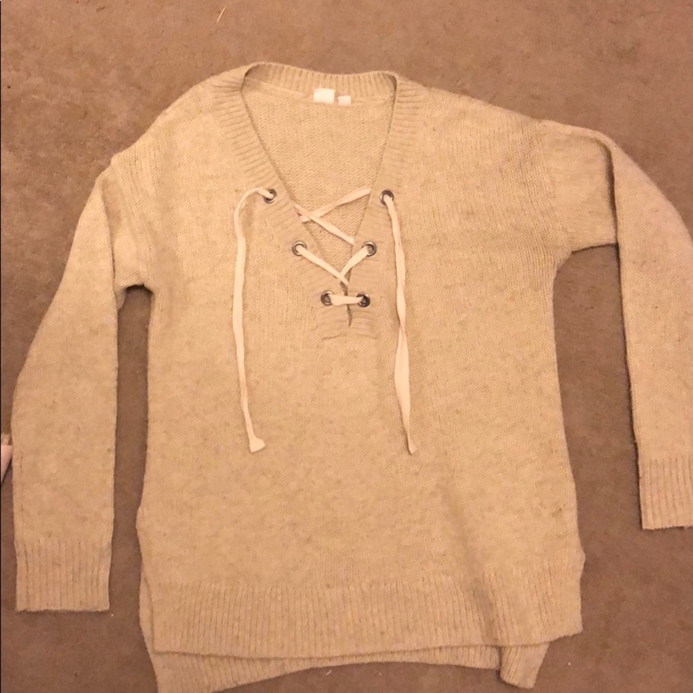 Gap lace up sweater